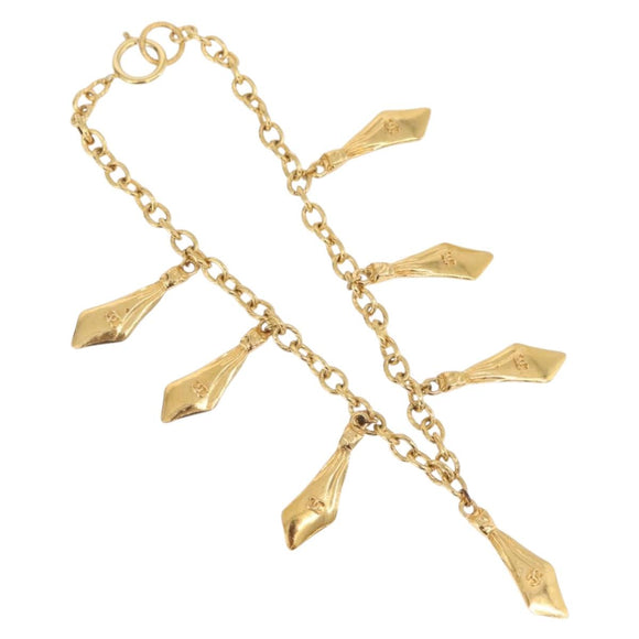 CHANEL Necklace Metal Gold CC Auth 209116V