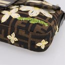 FENDI Zucca Canvas Mamma Baguette Shoulder Bag Brown Black Auth 209120SM-10