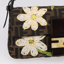 FENDI Zucca Canvas Mamma Baguette Shoulder Bag Brown Black Auth 209120SM-15