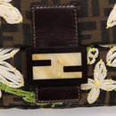 FENDI Zucca Canvas Mamma Baguette Shoulder Bag Brown Black Auth 209120SM-17