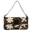 FENDI Zucca Canvas Mamma Baguette Shoulder Bag Brown Black Auth 209120SM-2