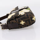 FENDI Zucca Canvas Mamma Baguette Shoulder Bag Brown Black Auth 209120SM-4
