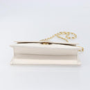 CHANEL Matelasse Shoulder Bag Lamb Skin White Gold Tone CC Auth 209122-10