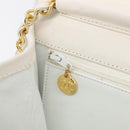 CHANEL Matelasse Shoulder Bag Lamb Skin White Gold Tone CC Auth 209122-23