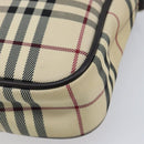 BURBERRY Nova Check Shoulder Bag Canvas Beige Silver Auth 209125A-10
