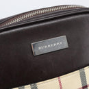 BURBERRY Nova Check Shoulder Bag Canvas Beige Silver Auth 209125A-15