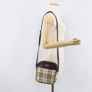 BURBERRY Nova Check Shoulder Bag Canvas Beige Silver Auth 209125A-23