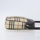 BURBERRY Nova Check Shoulder Bag Canvas Beige Silver Auth 209125A-4