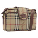 Burberrys Nova Check Shoulder Bag PVC Beige Gold Tone Auth 209127-1