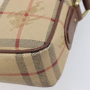 Burberrys Nova Check Shoulder Bag PVC Beige Gold Tone Auth 209127-14