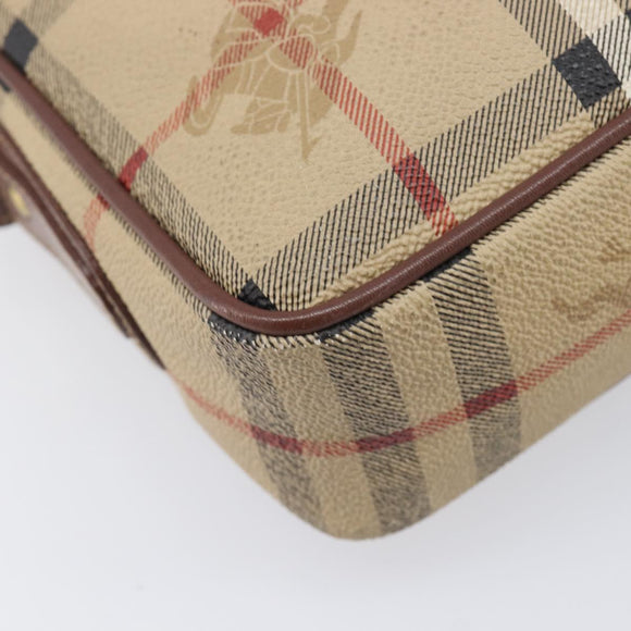 Burberrys Nova Check Shoulder Bag PVC Beige Gold Tone Auth 209127