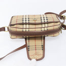 Burberrys Nova Check Shoulder Bag PVC Beige Gold Tone Auth 209127-18