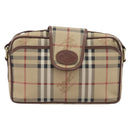Burberrys Nova Check Shoulder Bag PVC Beige Gold Tone Auth 209127-2