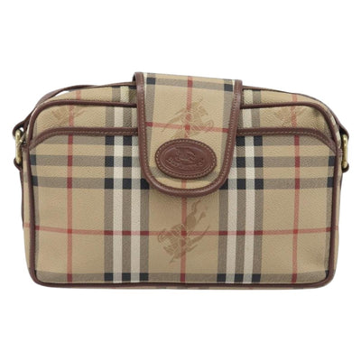 Burberrys Nova Check Shoulder Bag PVC Beige Gold Tone Auth 209127 - 0