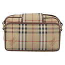 Burberrys Nova Check Shoulder Bag PVC Beige Gold Tone Auth 209127-3