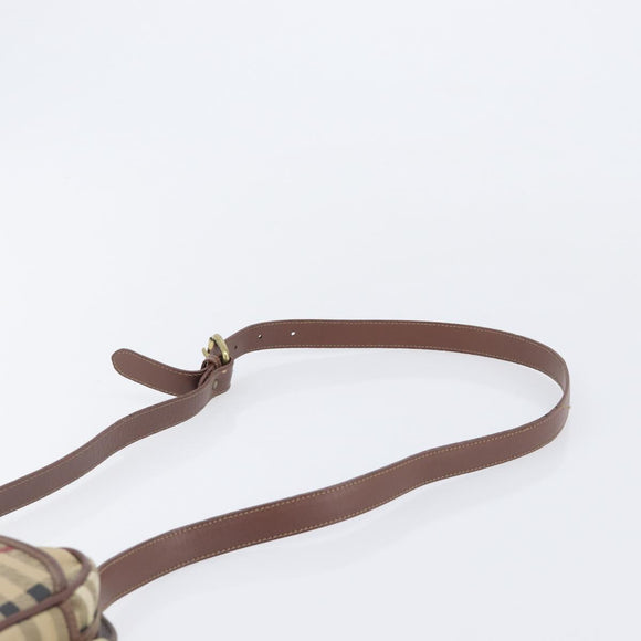 Burberrys Nova Check Shoulder Bag PVC Beige Gold Tone Auth 209127
