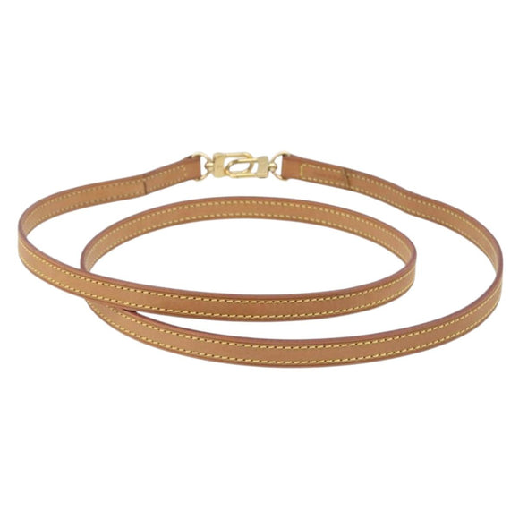 LOUIS VUITTON Vachetta leather Strap Beige Gold Tone LV Auth 209128A
