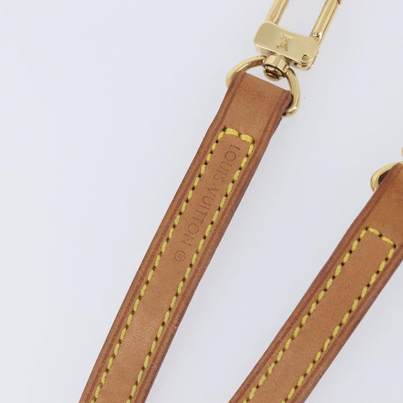 LOUIS VUITTON Vachetta leather Strap Beige Gold Tone LV Auth 209128A