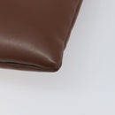 Valentino Clutch Bag Leather Brown Silver Auth 209130-10