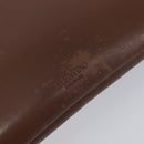 Valentino Clutch Bag Leather Brown Silver Auth 209130-12