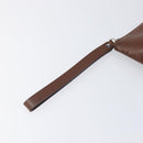 Valentino Clutch Bag Leather Brown Silver Auth 209130-14