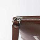 Valentino Clutch Bag Leather Brown Silver Auth 209130-15