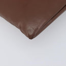 Valentino Clutch Bag Leather Brown Silver Auth 209130-9
