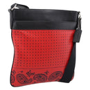 Coach Shoulder Bag Leather Red Silver Auth 209133A-1