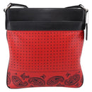 Coach Shoulder Bag Leather Red Silver Auth 209133A-2