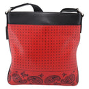 Coach Shoulder Bag Leather Red Silver Auth 209133A-3