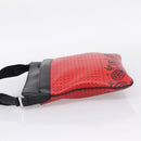Coach Shoulder Bag Leather Red Silver Auth 209133A-4