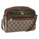 GUCCI GG Supreme Web Sherry Line Shoulder Bag PVC Beige 56 02 088 Auth 209137-1