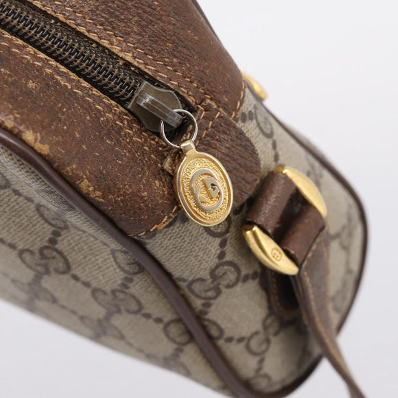 GUCCI GG Supreme Web Sherry Line Shoulder Bag PVC Beige 56 02 088 Auth 209137