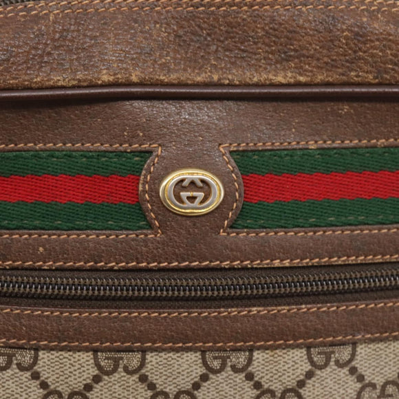 GUCCI GG Supreme Web Sherry Line Shoulder Bag PVC Beige 56 02 088 Auth 209137