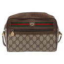 GUCCI GG Supreme Web Sherry Line Shoulder Bag PVC Beige 56 02 088 Auth 209137-2