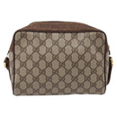GUCCI GG Supreme Web Sherry Line Shoulder Bag PVC Beige 56 02 088 Auth 209137-3