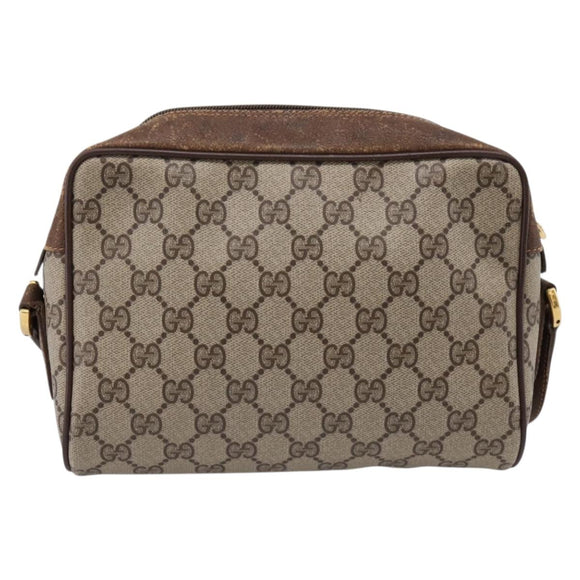 GUCCI GG Supreme Web Sherry Line Shoulder Bag PVC Beige 56 02 088 Auth 209137