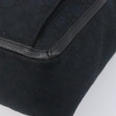 GUCCI GG Canvas Tote Bag Black Gold Tone 146247 Auth 209139-10