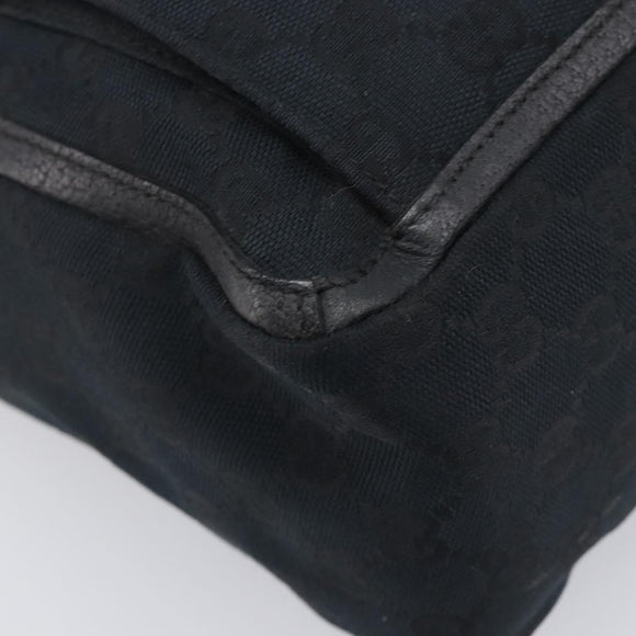 GUCCI GG Canvas Tote Bag Black Gold Tone 146247 Auth 209139