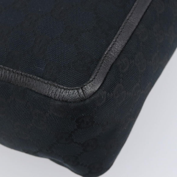 GUCCI GG Canvas Tote Bag Black Gold Tone 146247 Auth 209139