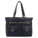 GUCCI GG Canvas Tote Bag Black Gold Tone 146247 Auth 209139-2