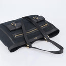 GUCCI GG Canvas Tote Bag Black Gold Tone 146247 Auth 209139-6