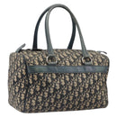 Christian Dior Trotter Canvas Boston Bag Navy Silver Auth 209140-1