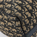 Christian Dior Trotter Canvas Boston Bag Navy Silver Auth 209140-14