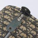 Christian Dior Trotter Canvas Boston Bag Navy Silver Auth 209140-20