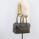 Christian Dior Trotter Canvas Boston Bag Navy Silver Auth 209140-27