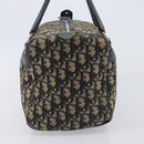Christian Dior Trotter Canvas Boston Bag Navy Silver Auth 209140-4