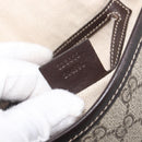 GUCCI GG Supreme Shoulder Bag PVC Brown Gold Tone 223666 Auth 209141-24