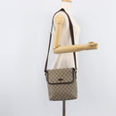 GUCCI GG Supreme Shoulder Bag PVC Brown Gold Tone 223666 Auth 209141-25