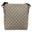 GUCCI GG Supreme Shoulder Bag PVC Brown Gold Tone 223666 Auth 209141-3